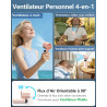 Kouric Ventilateur Portable Turbo, 199 Vitesses Réglables|Batterie 3500mAh Autonomie 10 Heures|Mini Ventilateur de Poche avec Éc