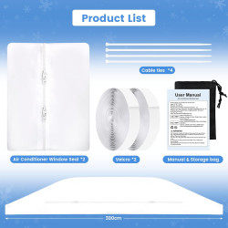 Kit Calfeutrage Climatiseur,Calfeutrage Fenetre Climatiseur Portable,Kit Fenetre pour Clim Mobile,Joint de Fenêtre Universel Pou