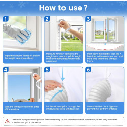 Kit Calfeutrage Climatiseur,Calfeutrage Fenetre Climatiseur Portable,Kit Fenetre pour Clim Mobile,Joint de Fenêtre Universel Pou