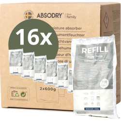 AbsoDry - Recharge déshumidificateur d'air Anti moisissure 16×600 g - Compatibilité Universelle - Empêche Les odeurs & retient l