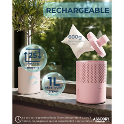 AbsoDry Duo Family - Déshumidificateur d'air anti moisissure non électrique - Absorbeur d'humidité - Pour une meilleure qualité 