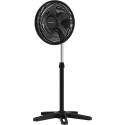 Rowenta Turbo Essential Ventilateur sur pied, Puissant, Design, Durable, Performant, Ecoconçu, 3 vitesses VU3110F3, Noir