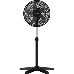 Rowenta Turbo Essential Ventilateur sur pied, Puissant, Design, Durable, Performant, Ecoconçu, 3 vitesses VU3110F3, Noir