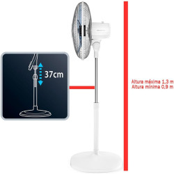 Rowenta Essential + Ventilateur pied, Silencieux, Haute performance, 3 vitesses, Compact, Oscillation et orientation réglables, 