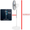 Rowenta Essential + Ventilateur pied, Silencieux, Haute performance, 3 vitesses, Compact, Oscillation et orientation réglables, 
