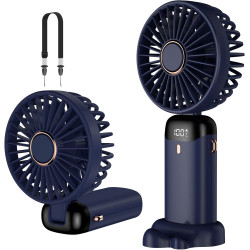 Mini ventilateur portable, rechargeable, petit ventilateur de poche avec 5 vitesses, batterie intégrée de 4200 mAh, ventilateur 
