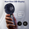 Mini ventilateur portable, rechargeable, petit ventilateur de poche avec 5 vitesses, batterie intégrée de 4200 mAh, ventilateur 