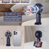 Mini ventilateur portable, rechargeable, petit ventilateur de poche avec 5 vitesses, batterie intégrée de 4200 mAh, ventilateur 