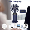 Mini ventilateur portable, rechargeable, petit ventilateur de poche avec 5 vitesses, batterie intégrée de 4200 mAh, ventilateur 