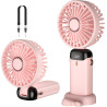 Mini ventilateur portable, rechargeable, petit ventilateur de poche avec 5 vitesses, batterie intégrée de 4200 mAh, ventilateur 