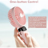 Mini ventilateur portable, rechargeable, petit ventilateur de poche avec 5 vitesses, batterie intégrée de 4200 mAh, ventilateur 