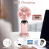 Mini ventilateur portable, rechargeable, petit ventilateur de poche avec 5 vitesses, batterie intégrée de 4200 mAh, ventilateur 