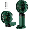 Mini ventilateur portable rechargeable par USB, 5 vitesses avec cordon et base, batterie intégrée de 4200 mAh, pliable pour bure