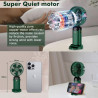 Mini ventilateur portable rechargeable par USB, 5 vitesses avec cordon et base, batterie intégrée de 4200 mAh, pliable pour bure