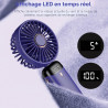 Mini ventilateur portable, rechargeable, petit ventilateur de poche avec 5 vitesses, batterie intégrée de 4200 mAh, ventilateur 