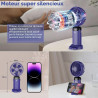 Mini ventilateur portable, rechargeable, petit ventilateur de poche avec 5 vitesses, batterie intégrée de 4200 mAh, ventilateur 