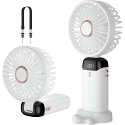 Mini ventilateur portable, rechargeable, petit ventilateur de poche avec 5 vitesses, batterie intégrée de 4200 mAh, ventilateur 