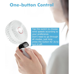 Mini ventilateur portable, rechargeable, petit ventilateur de poche avec 5 vitesses, batterie intégrée de 4200 mAh, ventilateur 