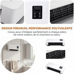 perfk Climatiseur Split Portable avec Minuterie Intelligente de 8H, Système de Climatisation, Climatiseur Mural, Prise UE 220 V,