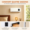 perfk Climatiseur Split Portable avec Minuterie Intelligente de 8H, Système de Climatisation, Climatiseur Mural, Prise UE 220 V,