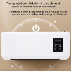 perfk Climatiseur Split Portable avec Minuterie Intelligente de 8H, Système de Climatisation, Climatiseur Mural, Prise UE 220 V,