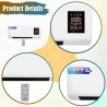 perfk Mini Climatiseur Mural avec Télécommande, Climatiseur Portable, Climatisation Split, Prise UE 220 V, 1200W, pour Bureau, C