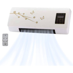 perfk Mini Climatiseur Mural avec Télécommande, Climatiseur Portable, Climatisation Split, Prise UE 220 V, 1200W, pour Bureau, C