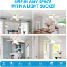 VHV Ventilateur de Plafond avec Lumière et Telecommande, LED Ventilateur Dimmable Plafonnier avec 40W E27 Lampe Intégrée, 6 Pale