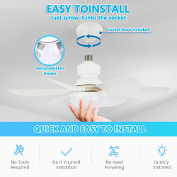 VHV Ventilateur de Plafond avec Lumière et Telecommande, LED Ventilateur Dimmable Plafonnier avec 40W E27 Lampe Intégrée, 6 Pale