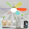 VHV Ventilateur de Plafond avec Lumière et Telecommande, LED Ventilateur Dimmable Plafonnier avec 40W E27 Lampe Intégrée, 6 Pale