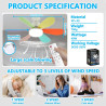 VHV Ventilateur de Plafond avec Lumière et Telecommande, LED Ventilateur Dimmable Plafonnier avec 40W E27 Lampe Intégrée, 6 Pale