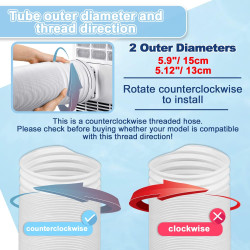 Tuyau Climatiseur Mobile, Tuyau D'évacuation D'air En Pvc Flexible Tube De Ventilation Universel Tuyau Kit Pour Climatiseur Mobi