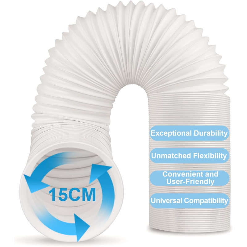 Tuyau Climatiseur Mobile, Tuyau D'évacuation D'air En Pvc Flexible Tube De Ventilation Universel Tuyau Kit Pour Climatiseur Mobi