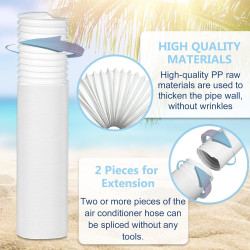 Tuyau Climatiseur Mobile, Tuyau D'évacuation D'air En Pvc Flexible Tube De Ventilation Universel Tuyau Kit Pour Climatiseur Mobi