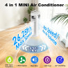 Climatiseur Mobile 4 en 1 Silencieux 28dB, Rafraîchisseur d’Air Mode Tempête, Oscillation 120°, 4 Vitesses Vent Naturel 3D Somme