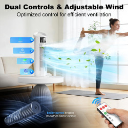 Climatiseur Mobile 4 en 1 Silencieux 28dB, Rafraîchisseur d’Air Mode Tempête, Oscillation 120°, 4 Vitesses Vent Naturel 3D Somme