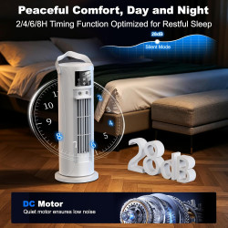 Climatiseur Mobile 4 en 1 Silencieux 28dB, Rafraîchisseur d’Air Mode Tempête, Oscillation 120°, 4 Vitesses Vent Naturel 3D Somme