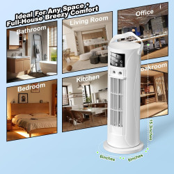Climatiseur Mobile 4 en 1 Silencieux 28dB, Rafraîchisseur d’Air Mode Tempête, Oscillation 120°, 4 Vitesses Vent Naturel 3D Somme