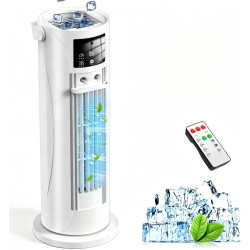 Climatiseur Mobile avec Mode Tempête, Rafraîchisseur d’Air 4 en 1 Silencieux 28dB, Oscillation 120°, 4 Vitesses Vent Naturel 3D 