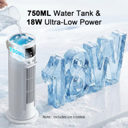 Climatiseur Mobile avec Mode Tempête, Rafraîchisseur d’Air 4 en 1 Silencieux 28dB, Oscillation 120°, 4 Vitesses Vent Naturel 3D 