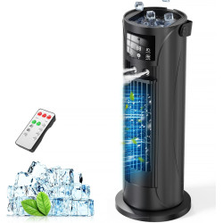 Climatiseur Mobile 4 en 1 Silencieux 28dB, Rafraîchisseur d’Air Mode Tempête, Oscillation 120°, 4 Vitesses Vent Naturel 3D Somme