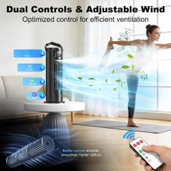 Climatiseur Mobile 4 en 1 Silencieux 28dB, Rafraîchisseur d’Air Mode Tempête, Oscillation 120°, 4 Vitesses Vent Naturel 3D Somme