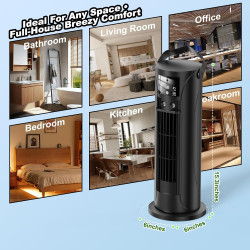 Climatiseur Mobile 4 en 1 Silencieux 28dB, Rafraîchisseur d’Air Mode Tempête, Oscillation 120°, 4 Vitesses Vent Naturel 3D Somme