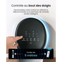 Pro Breeze OmniAir Rafraichisseur d’Air 5L 3en1, 3 Vitesses, 4 Modes, Oscillant, Minuterie 7h, Climatiseur Mobile Sans Évacuatio