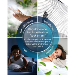 Pro Breeze OmniAir Rafraichisseur d’Air 5L 3en1, 3 Vitesses, 4 Modes, Oscillant, Minuterie 7h, Climatiseur Mobile Sans Évacuatio
