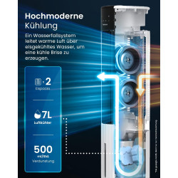 Pro Breeze OmniAir Rafraichisseur d’Air 7L 3en1, 7 Vitesses, 3 Modes, Oscillant, Minuterie 10h, Climatiseur Mobile Sans Évacuati