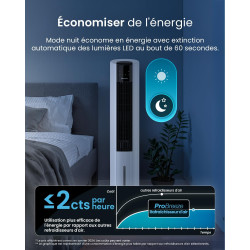 Pro Breeze OmniAir Rafraichisseur d’Air 7L 3en1, 7 Vitesses, 3 Modes, Oscillant, Minuterie 10h, Climatiseur Mobile Sans Évacuati