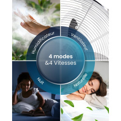 Pro Breeze OmniAir Rafraichisseur d’Air 7L 3en1, 7 Vitesses, 3 Modes, Oscillant, Minuterie 10h, Climatiseur Mobile Sans Évacuati