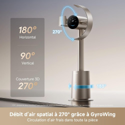 dreame MF10 Ventilateur sans pales, débit d’air spatial 270° pour circulation d’air dans toute la pièce, débit d’air adaptatif à
