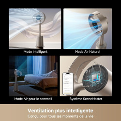 dreame MF10 Ventilateur sans pales, débit d’air spatial 270° pour circulation d’air dans toute la pièce, débit d’air adaptatif à
